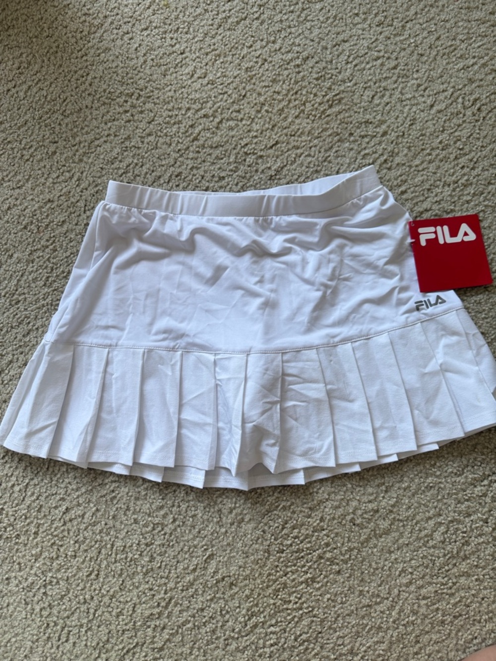 Fila White Pleated Tennis Skort with Logo